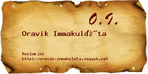 Oravik Immakuláta névjegykártya